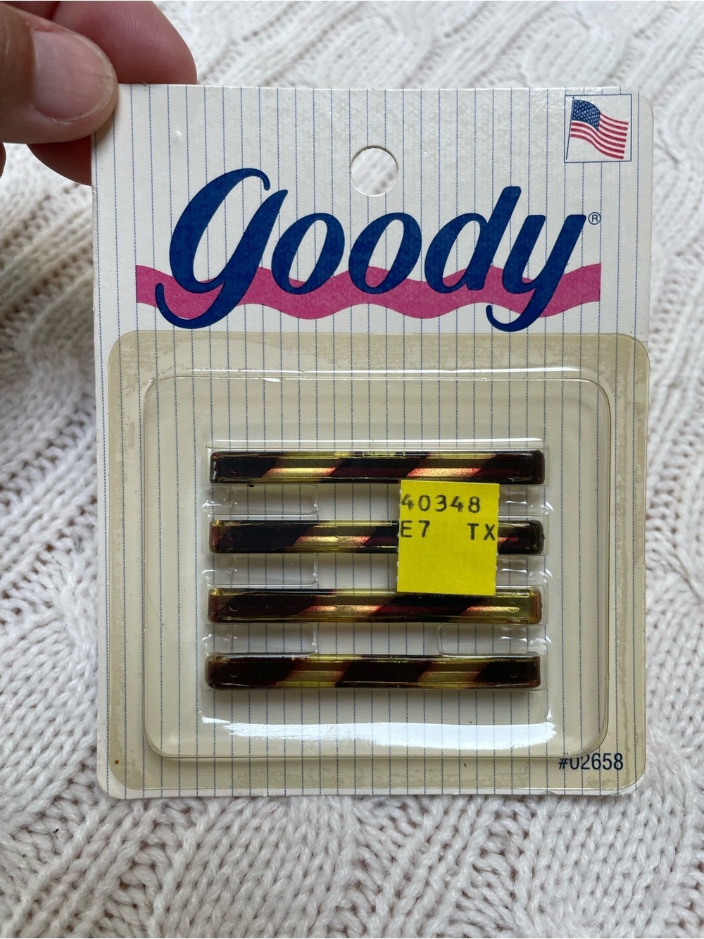 Vtg 1990 Goody Barrettes Faux Tortoise 4 Pack 2” Hair Clips New Old Stock